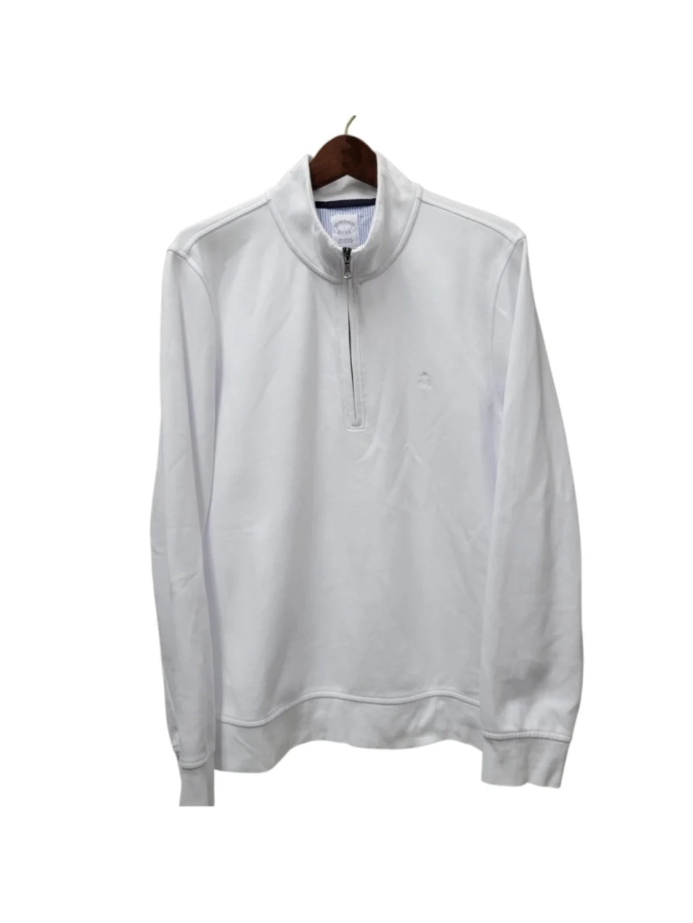 Brooks Brothers Men's Performance Series Quarter-Zip Long-Sleeves White Shirt
